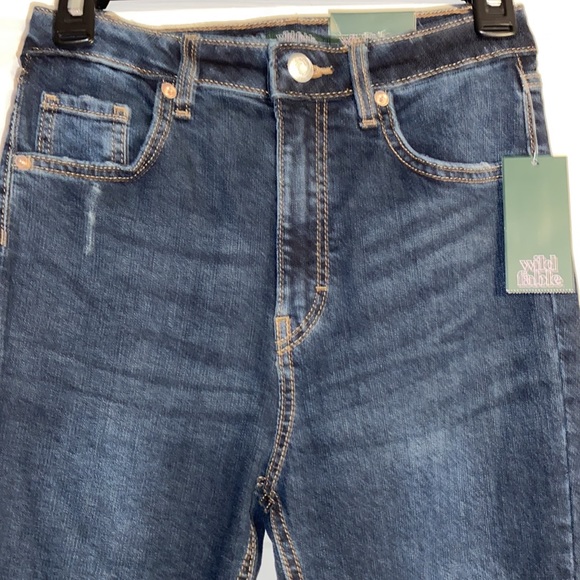 Wild Fable Blue Highest Rise Distressed Raw Hem Skinny Jeans NWT - Picture 6 of 14